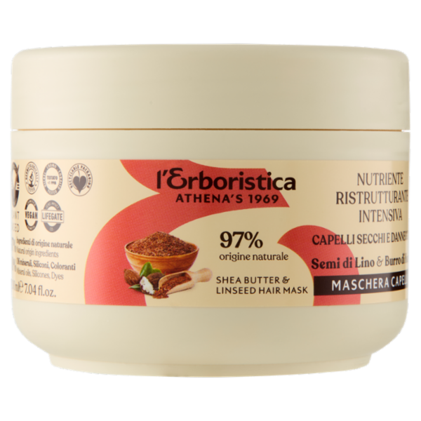 l'Erboristica Maschera Capelli Nutriente Ristrutturante Intensiva Semi di Lino&Burro di Karitè 200ml