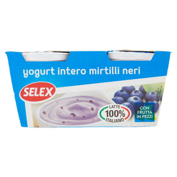 Selex Yogurt Intero Mirtilli con Frutta in Pezzi 2x125 g