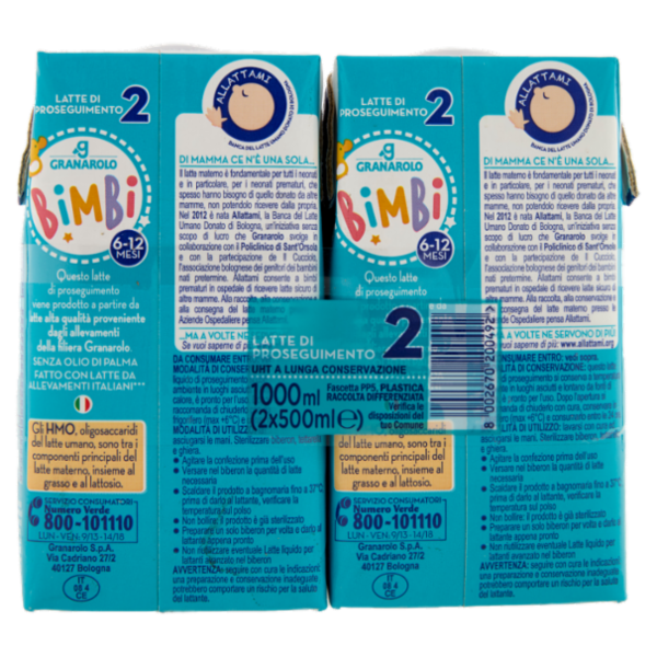 Granarolo Bimbi Latte di Proseguimento 2 2 x 500 ml