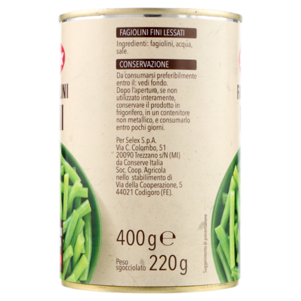 Selex Fagiolini Fini Lessati 400 g