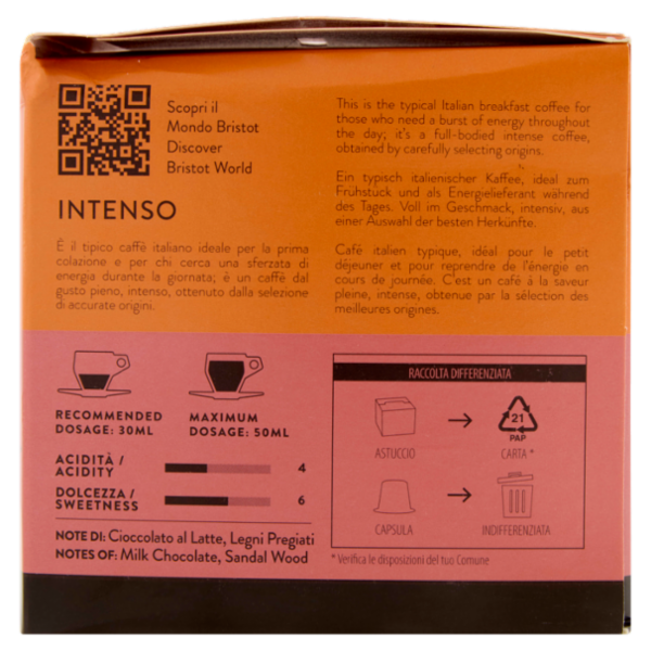 bristot Intenso 30 capsule compatibili Nespresso* 165 g