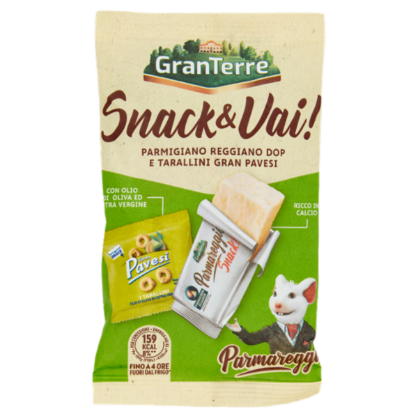 Parmareggio Snack & Vai! Parmigiano Reggiano DOP e Tarallini Gran Pavesi 37 g