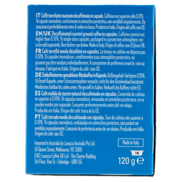 Lavazza A Modo Mio Dek 16 Capsule 120 g