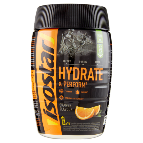 Isostad Hydrate & Perform, Preparato in polvere per bevanda isotonica sport, Gusto arancia 400 g