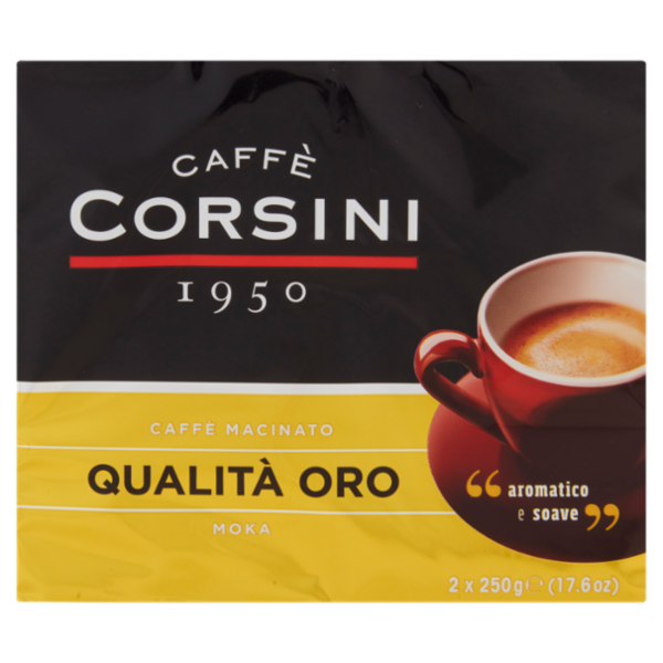 Caffè Corsini Caffè Macinato Qualità Oro Moka 2 x 250 g