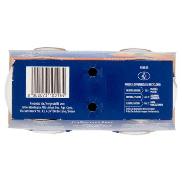 Latteria Brunico Yogurt Cremoso Frutta Frullata Albicocca 2 x 125 g