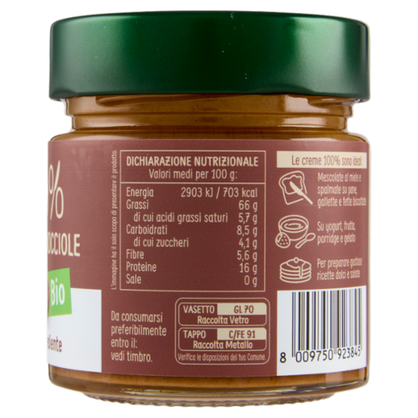 Euro Company 100% Crema di Nocciole Bio 175 g