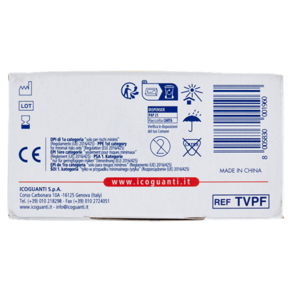 Tulip Vinyl Fit Guanti monouso in vinile senza polvere Misura 8-8,5 100 pz