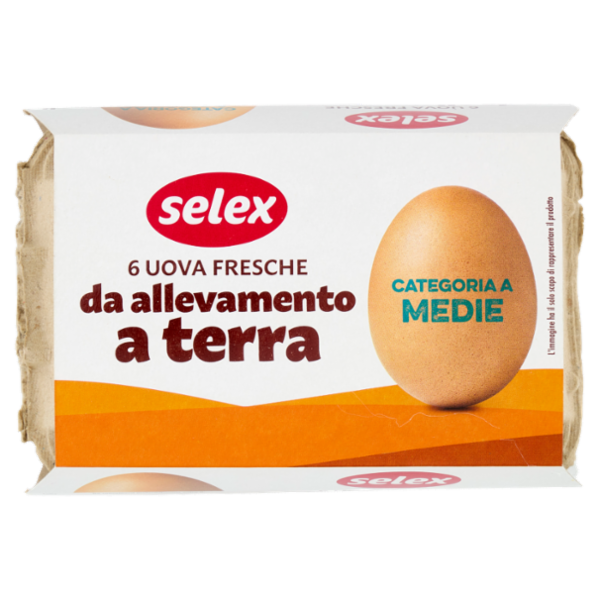 Selex 6 Uova Fresche Medie da Allevamento a Terra Categoria A