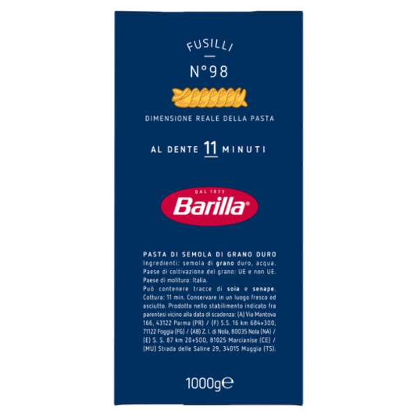 Barilla Pasta Fusilli n.98 1Kg