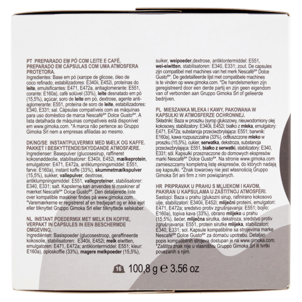Gimoka Cortado Compatibile Nescafè* Dolce Gusto* 16 Capsule 100,8 g