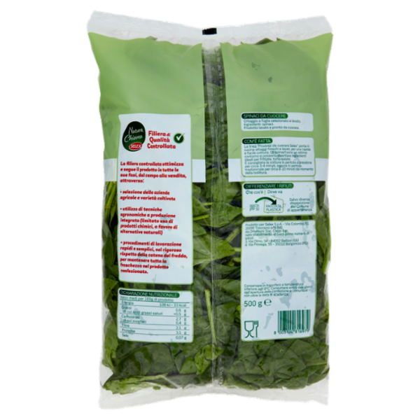 Selex Natura Chiama Spinaci Lavati e Pronti da Cuocere 500 g