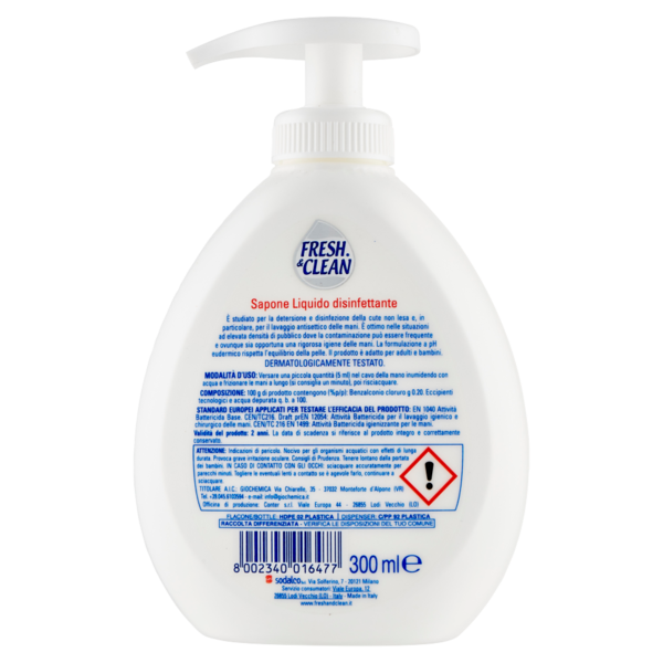Fresh & Clean Sapone Liquido disinfettante 300 ml