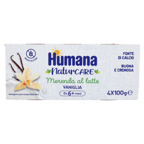 Humana NaturCare Merenda al latte Vaniglia 4 x 100 g