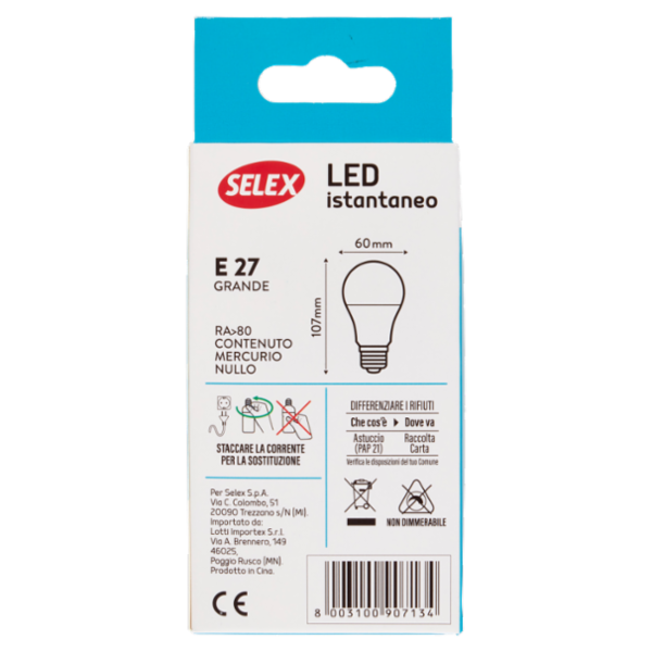 Selex Lampadina Led SMD Goccia E27 7W