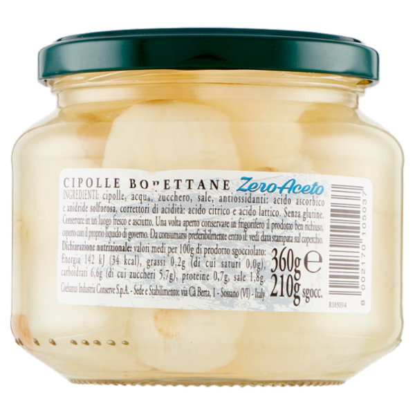 Coelsanus Cipolle Borettane Zero-Aceto 360 g