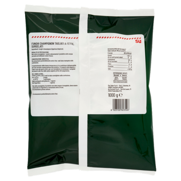 Sù Funghi Champignon a Fette Surgelati 1000 g
