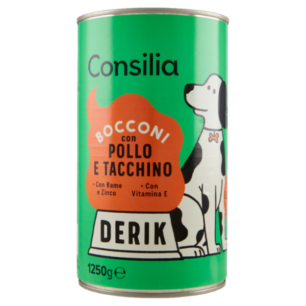 Consilia Derik Bocconi per Cane con Pollo e Tacchino 1250 g