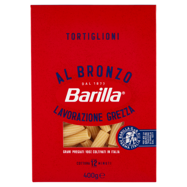 Barilla Pasta Al Bronzo Tortiglioni 100% grano italiano 400g