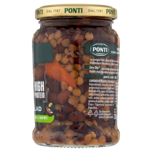 Ponti Zero Olio Protein Salad con Lenticchie e Fagioli Neri 300 g
