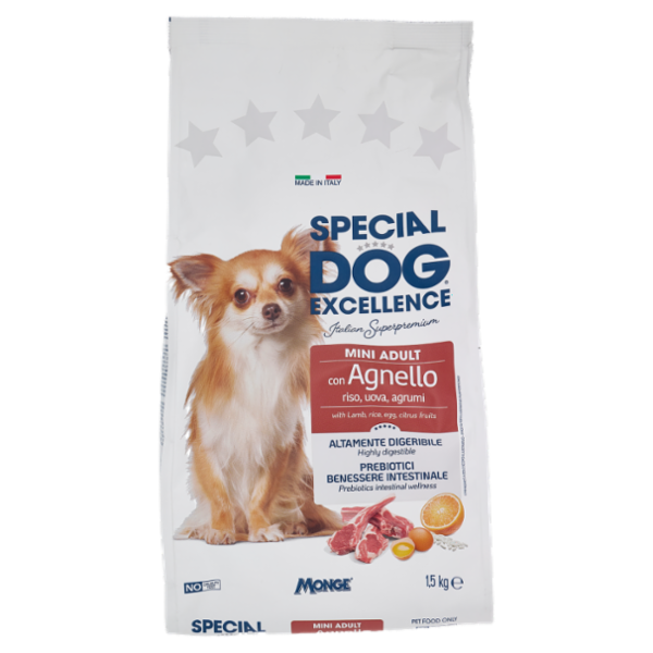 Special Dog Excellence Mini Adult con Agnello riso, uova, agrumi 1,5 kg