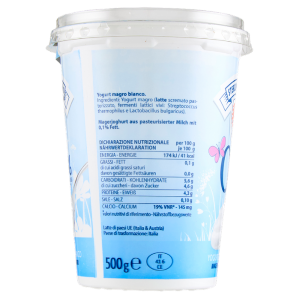 Sterzing Vipiteno 0,1% Grassi Yogurt Magro Bianco 500 g