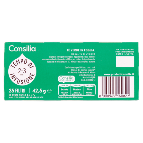 Consilia The Verde 25 Filtri 42,5 g
