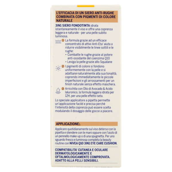Nivea Q10 Anti-Rughe Power 3in1 Siero Fondotinta 01 Light/Medium 30 ml
