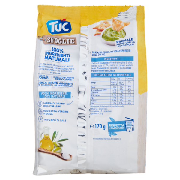 Tuc Sfoglie, crackers con Olio Extra Vergine di Oliva & Un Pizzico di Sale - 170 g