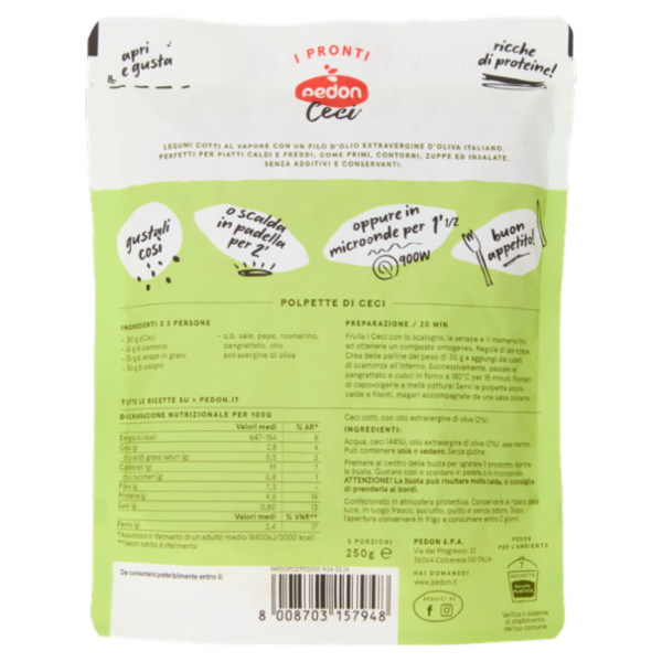 pedon I Pronti Ceci 250 g