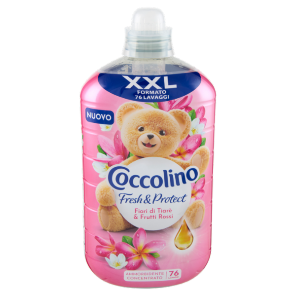 Coccolino Ammorbidente Concentrato Fresh & Protect Fiori di Tiarè & Frutti Rossi 76 Lavaggi 1750 ml