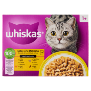 Whiskas Selezione Delicata In Salsa Con Pollo, Con Tacchino, Con Pollame, Con Anatra 12x85g