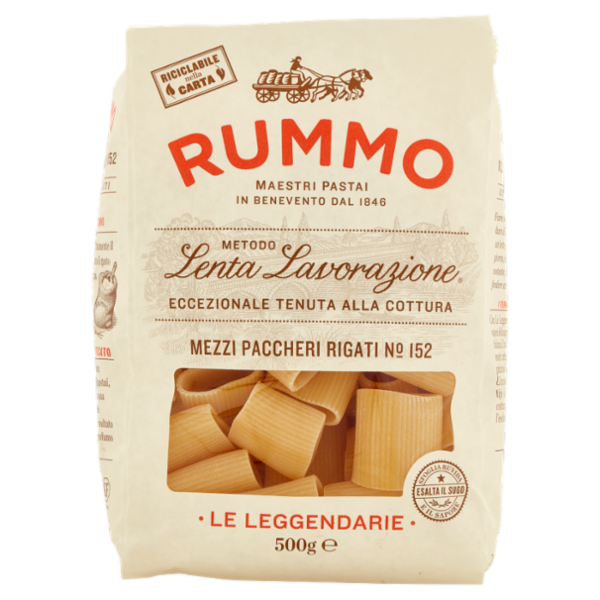 Rummo Le Leggendarie Mezzi Paccheri Rigati N° 152 500 g