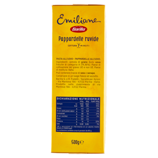 Barilla Emiliane Pappardelle Pasta all'Uovo 500 g