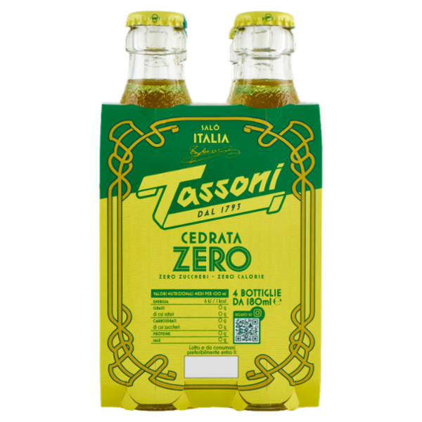 Tassoni Cedrata Zero 4 x 180 ml