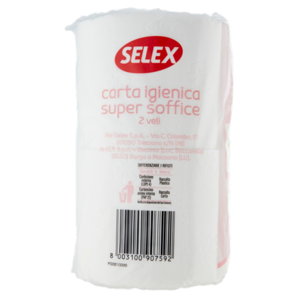 Selex Carta Igienica 2 Veli Super Soffice 6 Rotoli