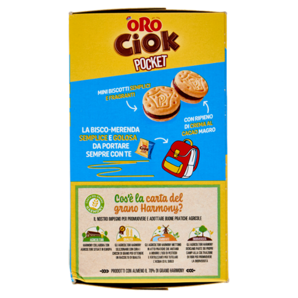 Oro Ciok Pocket Mini biscotti ripieni di crema al cacao magro - 4 x 40 g