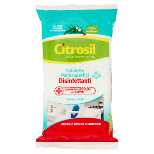 Citrosil Home Protection Salviette Multisuperfici Disinfettanti Eucalipto 40 pz