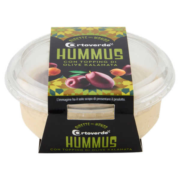 Ortoverde Ricette dal Mondo Hummus con Topping di Olive Kalamata 175 g