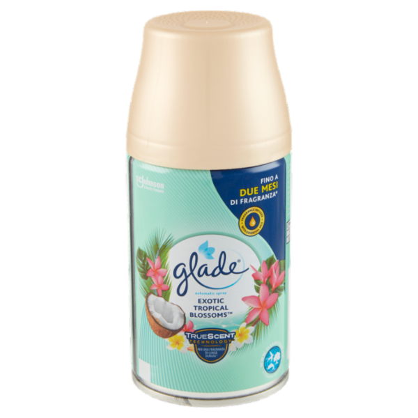Glade Automatic Spray Ricarica, Profumatore per Ambienti, Fragranza Exotic Tropical Blossoms 269ml