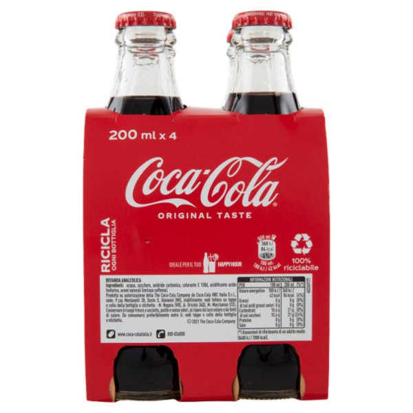COCA-COLA Original Taste Vetro 4 x 200 ml