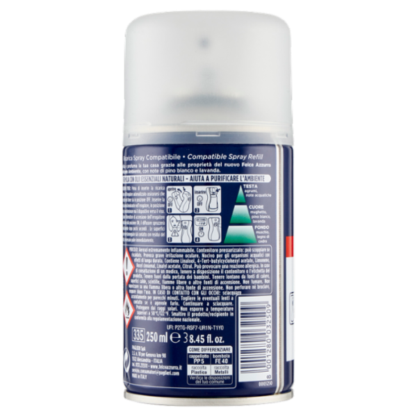 Felce Azzurra Purificante Ambiente note di pino bianco e lavanda Ricarica Spray Compatibile 250 ml