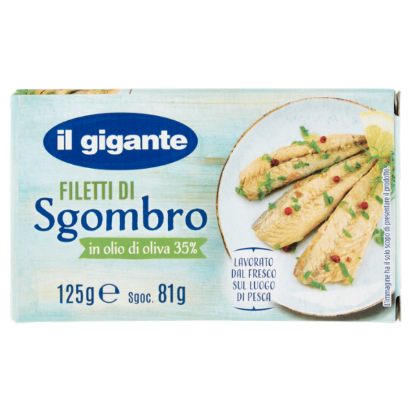 IL GIGANTE Filetti di Sgombro in olio di oliva 35% 125 g