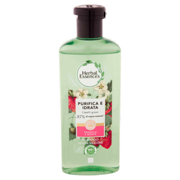 Herbal Essences Shampoo Formula Vegana Purifica e Idrata con Fragola e Menta 250 ml