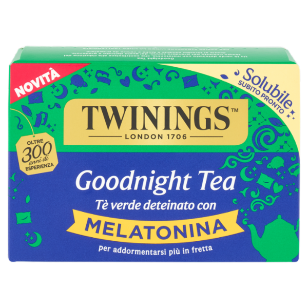 Twinings Goodnight Tea Tè Verde Deteinato solubile con Melatonina 12 bustine The 48 g