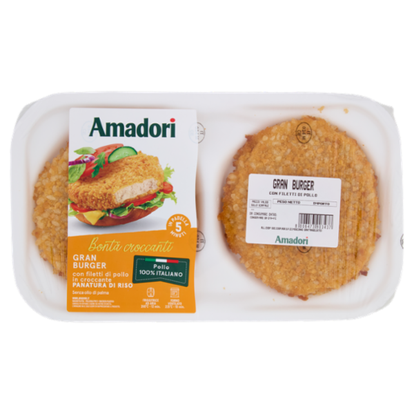 Amadori Gran Burger con filetti di pollo 0,280 kg