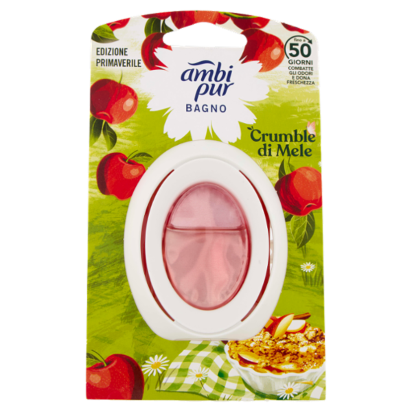 Ambi Pur Bagno Profumatore per Ambienti Elimina e Previene gli Odori, Crumble di Mele 7,5 ml