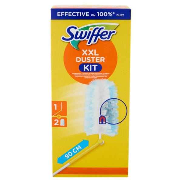 Swiffer XXL Duster Kit Cattura Polvere (1 Manico + 2 Piumini per spolverare)