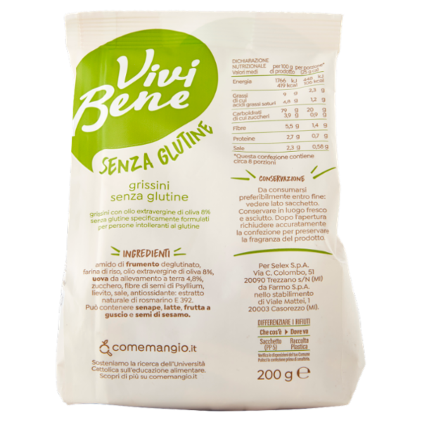 Vivi Bene Senza Glutine Grissini Senza Glutine 200 g