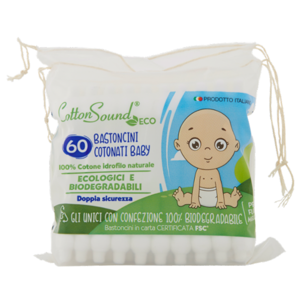 Cotton Sound Eco Bastoncini Cotonati Baby 60 pz